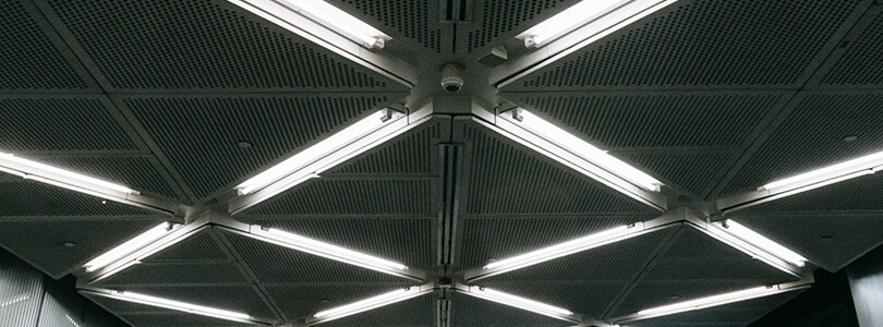 Generator powering LED ceiling lighting