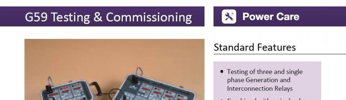 G59 Testing & Commissioning Data Sheet