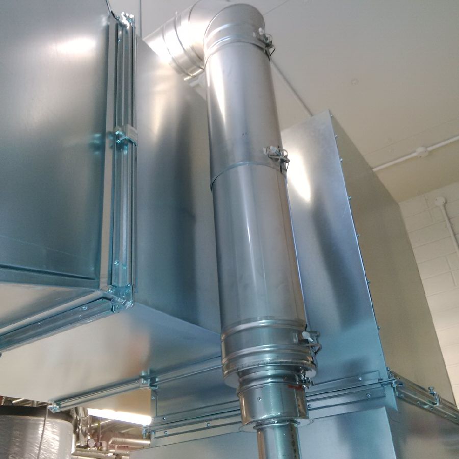 flue dilution system for student accommodation block